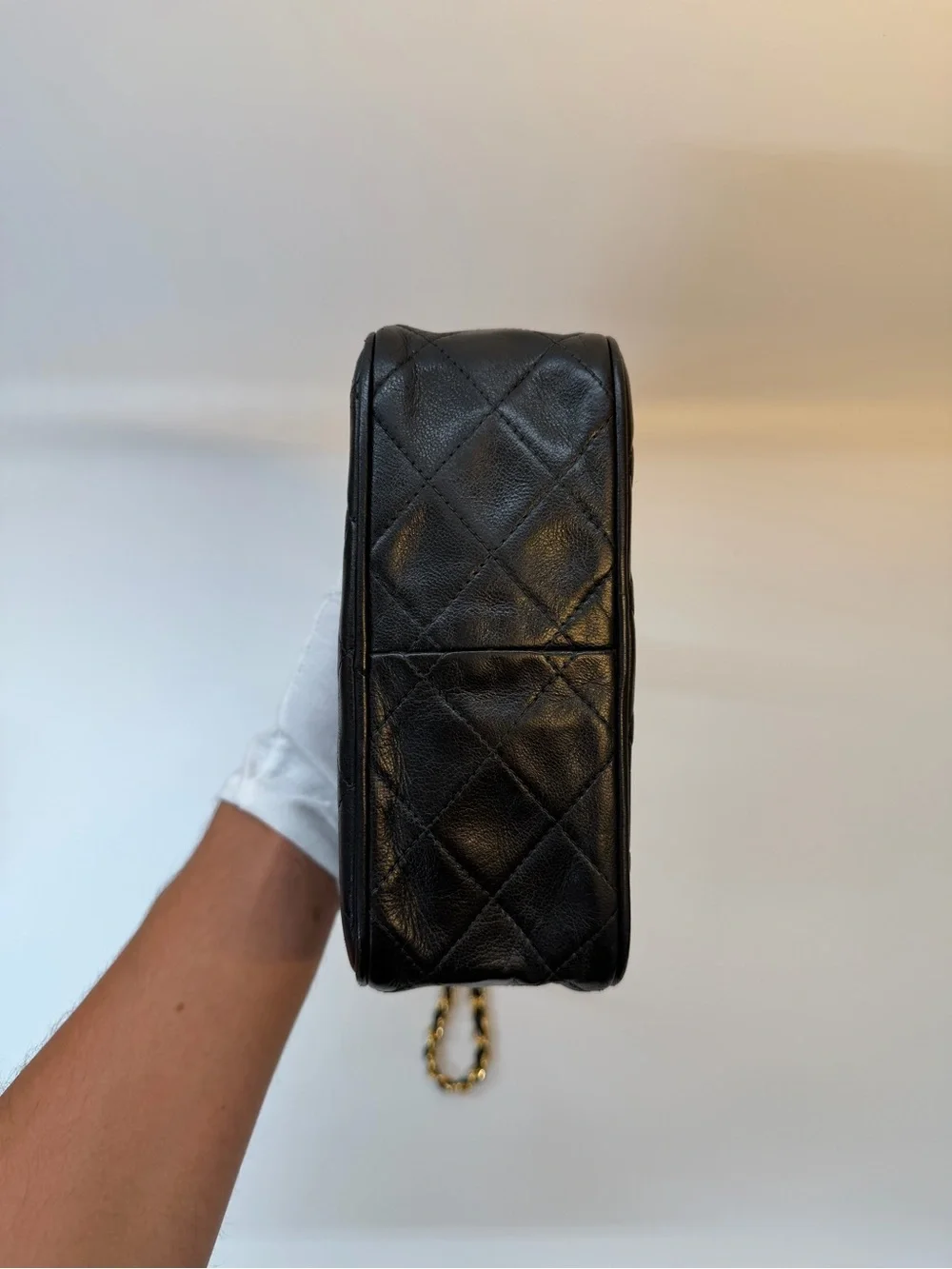Chanel Black Crossbody Camera Bag with Gold Hardware